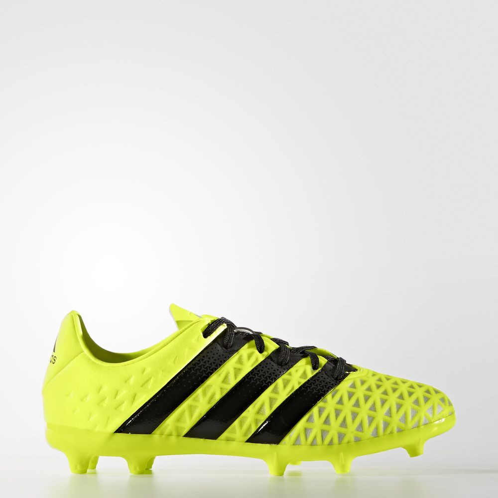 Adidas Ace 16.1 Firm Ground - ποδοσφαιρικα παπουτσια για αγορια - Κίτρινα/Μαυρα/Ασημι Μεταλλικός,Μέγ